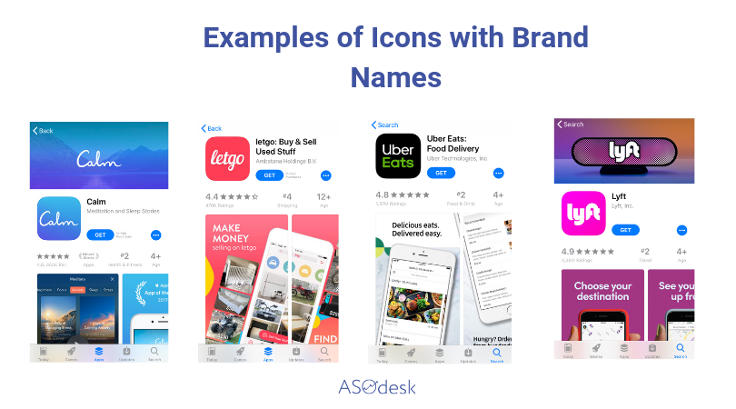 Icons with brand name