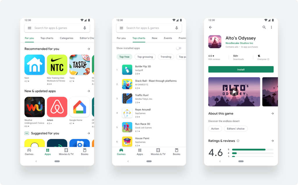 New Google Play design