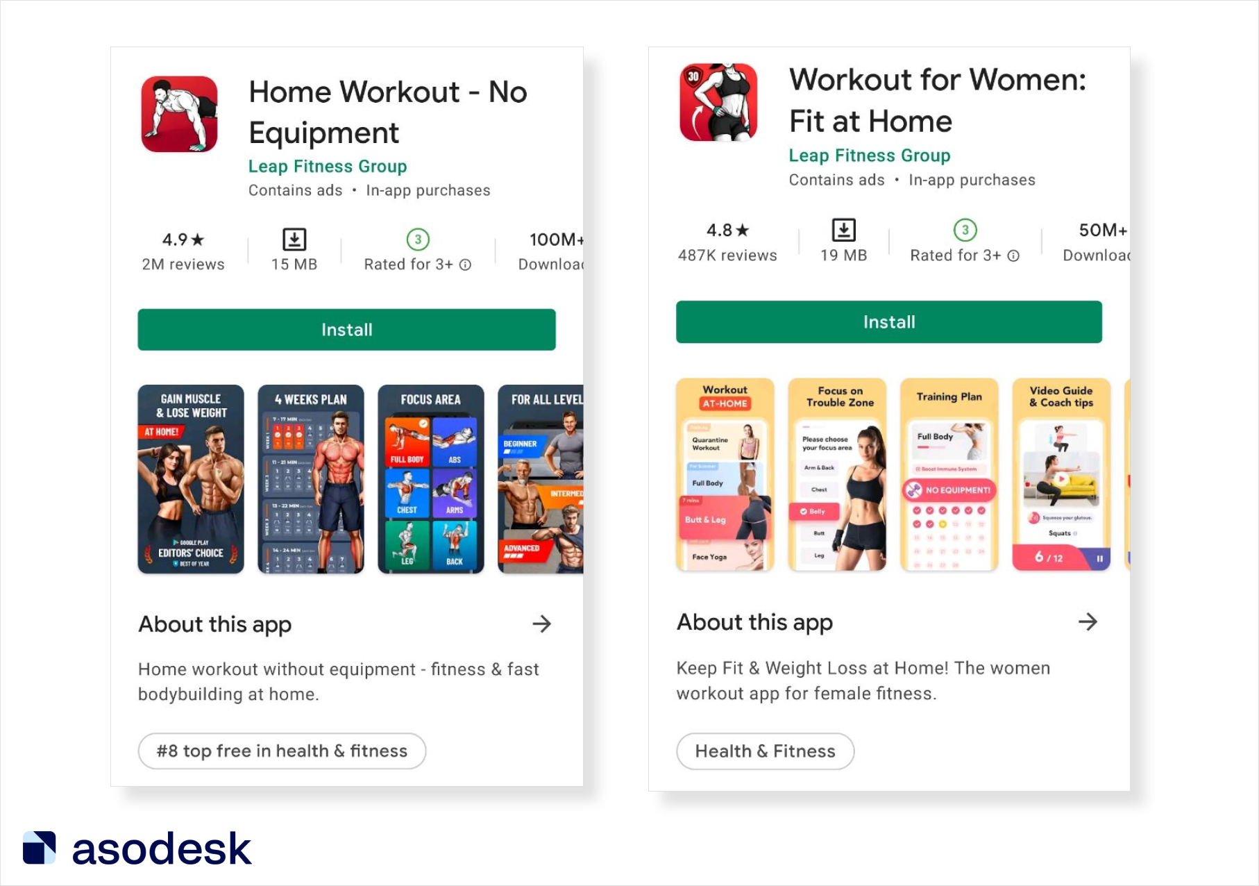 Leap Fitness Group publisher's fitness app brief focuses on the needs of the target audience