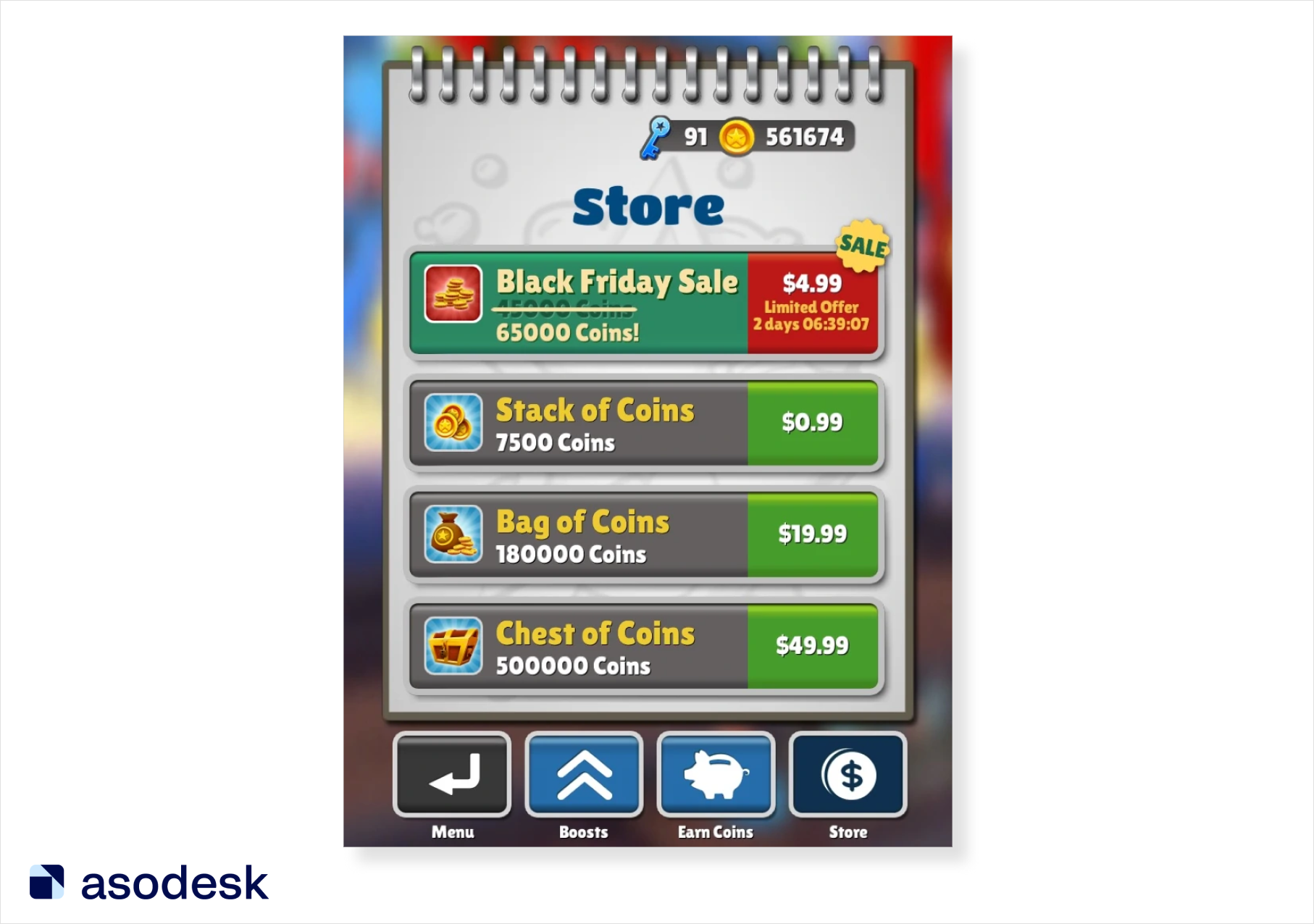 Subway Surf offers more coins for same price on Black Friday