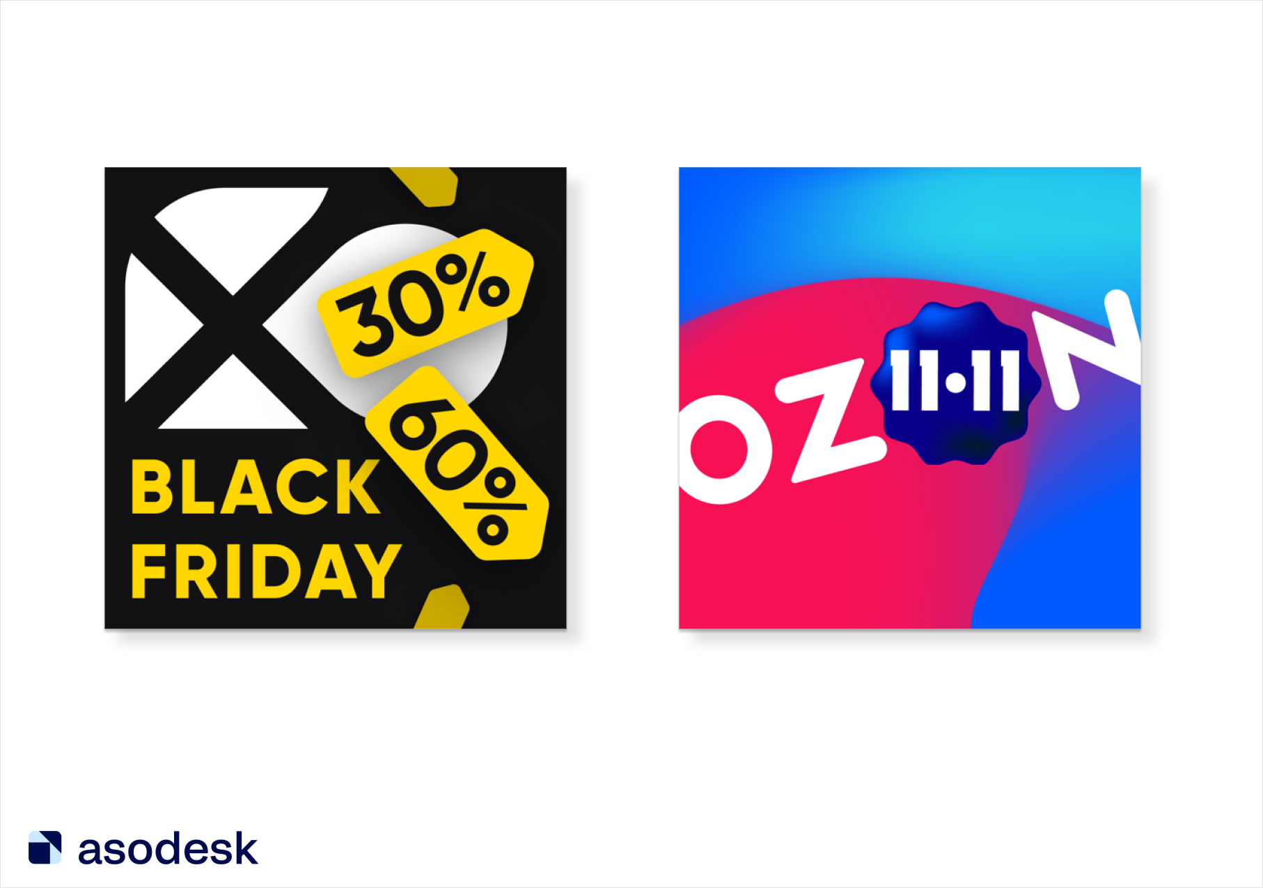 Ozon and “Perekrestok Vprok” changed app icons for Black Friday and 11.11
