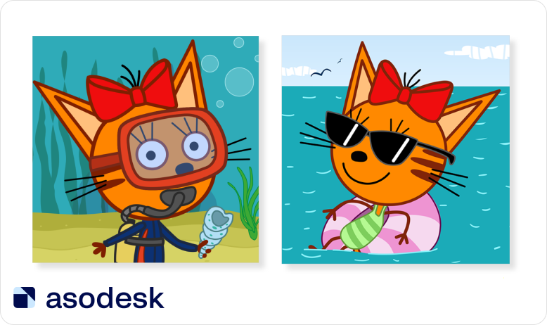 DEVGAME changed app icon for Three cats app, after that number of downloads grew up