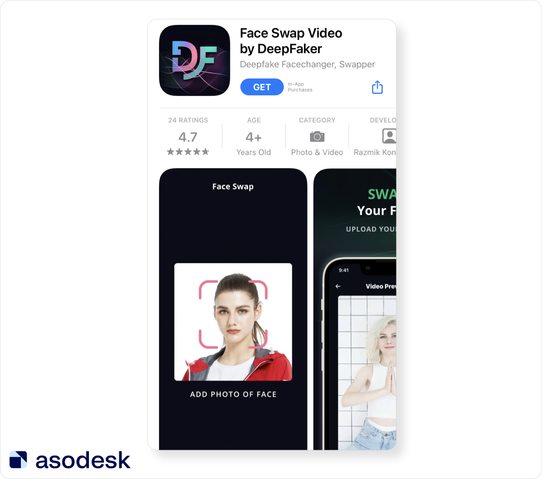 The example of the App Page in the App Store