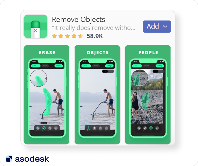 Remove Objects app icon and screenshots