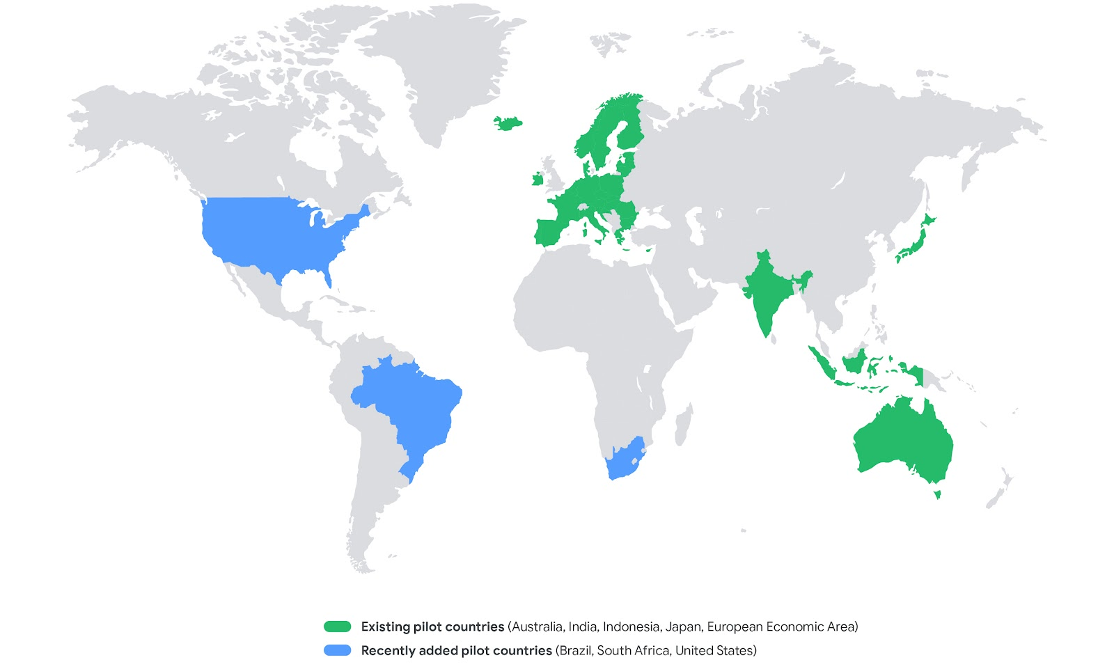 Countries in which third-party billing pilot of Google Play is available