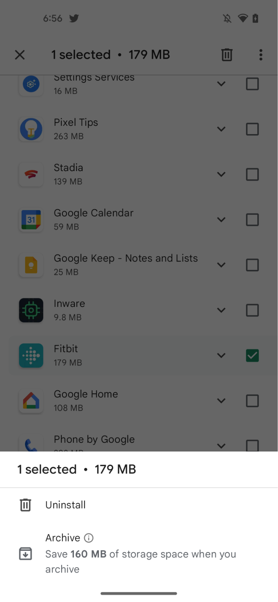 Archive apps on Google Play