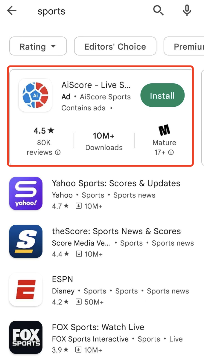 New ad placements on Google Play