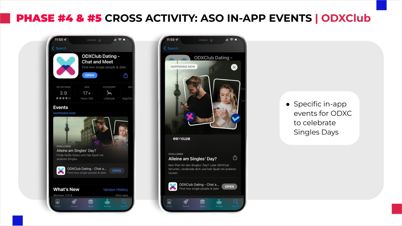 Specific In-App events for ODXC to celebrate a Singles Days